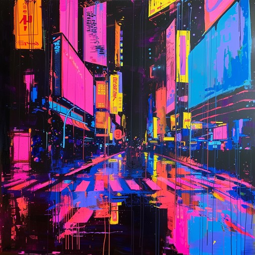 A vibrant instrumental track featuring urban beats and glittering, shimmering synths, creating an upbeat, dazzling atmosphere perfect for energetic night drives through the city. The intricate layers of sound create a sparkling musical journey that captures the essence of neon lights and bustling nightlife.