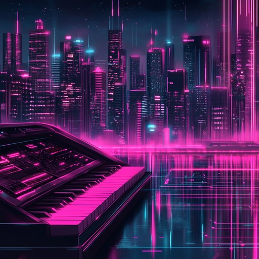 Sweeping synths and driving beats convey a sense of victory in a neon drenched cyberpunk world, filled with electrifying harmonies and energetic rhythms that invoke heroism and perseverance.