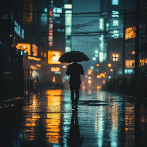 An instrumental trap composition blending emotive piano melodies with atmospheric synths and slow, heavy beats, evoking the feeling of nostalgia and solitude on a rainy night.