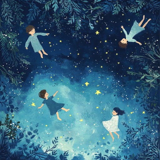 An imaginative nursery rhyme featuring ambient and soothing cosmic sounds, aimed at comforting children before bedtime. Gentle synthesizer tones create a dreamlike atmosphere enriched with celestial soundscapes.