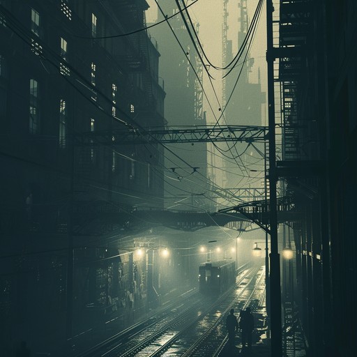 A haunting, dark urban landscape brought to life with industrial beats and menacing guitar riffs. This track defines the gritty underbelly of the city, blending distorted sounds and eerie atmospherics to evoke a sense of foreboding and raw edge.