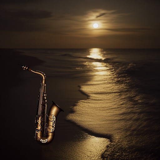 A mellow fusion track inspired by moonlit coastal nights, combining smooth jazz elements with the serene ambiance of chilling by the ocean. Imagine soft saxophone melodies interweaving with gentle waves, creating a perfect relaxing atmosphere