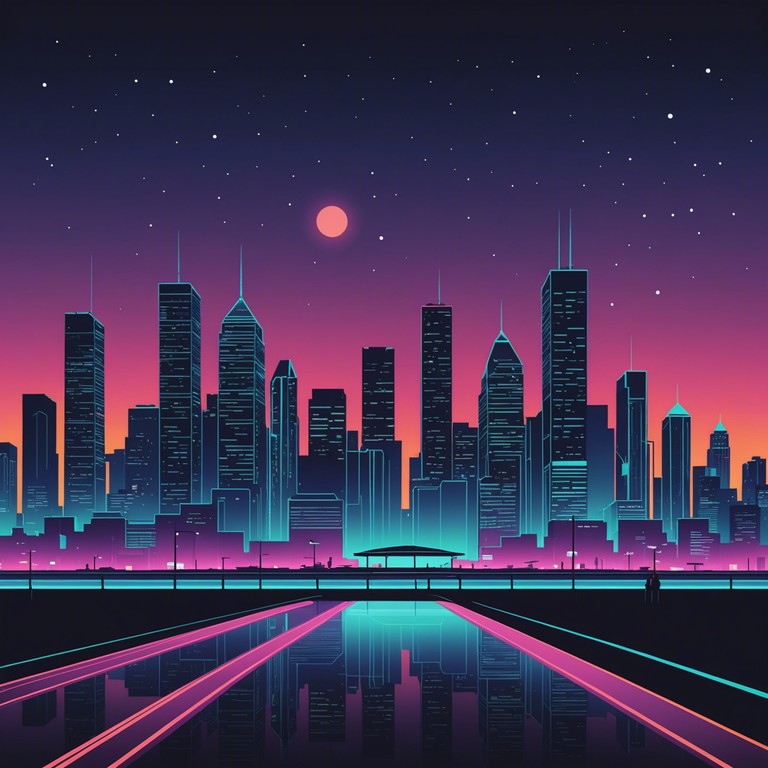 This track features a rich array of synth layers that gradually build into a lush soundscape, encapsulating a journey through neon lit cityscapes at night. Deep bass pulses and airy pads create an enveloping atmosphere that's both nostalgic and forward looking, evoking deep emotions and a sense of adventure.