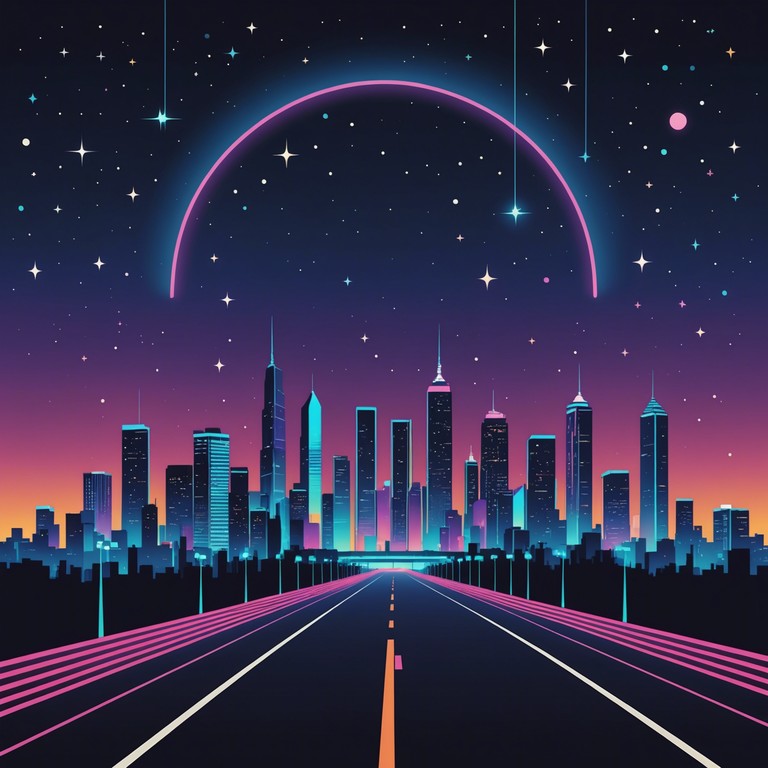 Embrace the nocturnal pulse of the city where the shimmering beats mirror the sparkle of the city lights against a dark sky. The track combines synthetic rhythms with urban soundscapes, creating an immersive glittering urban environment.