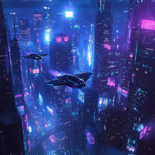 Immerse yourself in a high energy, instrumental electronic track that captures the relentless pulse of a cybernetic cityscape. Throbbing synths and driving beats propel you through neon lit streets, evoking a world where technology and humanity merge. The composition builds intensity, blending futuristic sounds with a haunting melody that echoes within the towering skyscrapers.