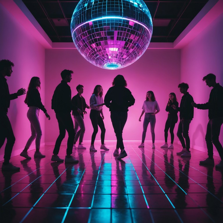 Imagine a track where vibrant future bass meets classic disco energy, blending pulsating synths with rhythmic guitar riffs for a dance floor ready hit. The composition uses modern electronic elements to rejuvenate the spirited disco atmosphere, making it perfect for a lively night out or a high energy workout session.