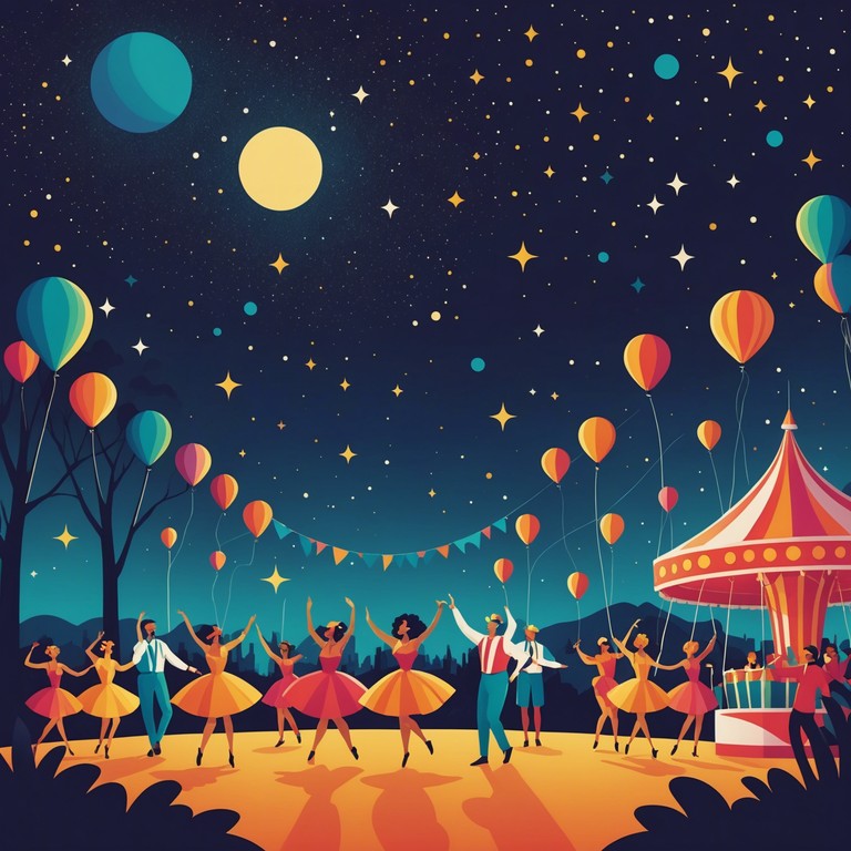 Capturing the essence of a vibrant street festival, this track blends traditional samba rhythms with contemporary touches for a lively, engaging atmosphere. Echoes of laughter and dance permeate the air as the music reflects scenes of celebration and joy under a starlit sky.