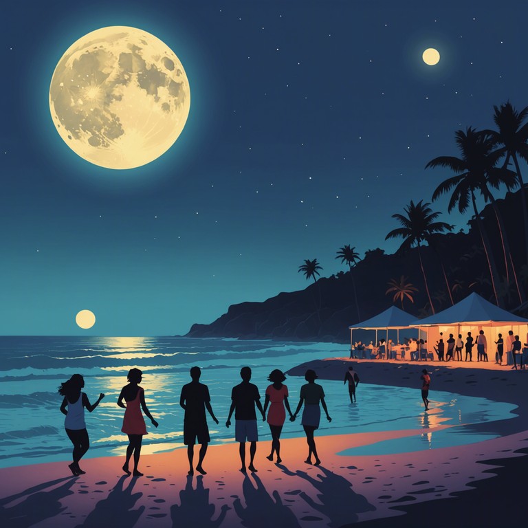 This piece combines traditional spanish rumba rhythms with a modern, energetic twist, creating a sound that feels both nostalgic and fresh. The music transports the listener to a moonlit beach, where the sound of the waves complements the ecstatic beats, perfect for a night of dance and celebration.