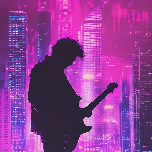 An instrumental heavy metal track that embodies the bustling energy of the city at night, weaving aggressive guitar riffs with driving rhythms to emulate the relentless pace and electric atmosphere of urban life