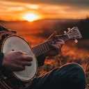 serene evening melodies, a banjo's gentle strum