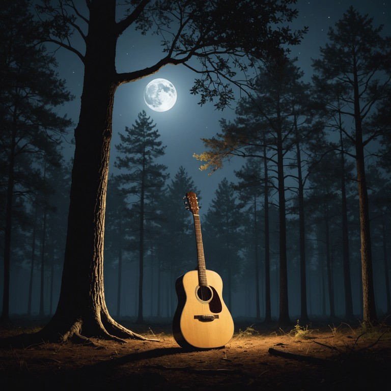 Explore a deeper dive into the heart of a mystical forest bathed in moonlight. As the acoustic guitar gently plucks, the ambience of the ongoing creatures' conversations and the rustling of leaves transport the listener to a world both familiar and eerily foreign. Perfect for reflective moments or a peaceful nighttime retreat.