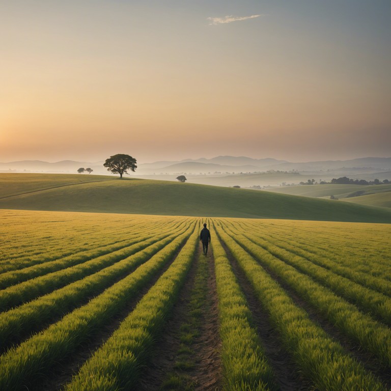 A gentle, soothing instrumental piece, embodying the vast, serene landscapes of the prairie. Subtle acoustic guitar strums echo the tranquil, unhurried lifestyle of pastoral expanses, inviting the listener into a peaceful state of mind.