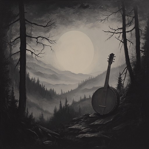 An instrumental bluegrass piece with a haunting melody that resonates through the quiet hollows of the mountains, featuring soulful fiddle and delicate banjo intertwining to evoke a sense of mystery and longing.