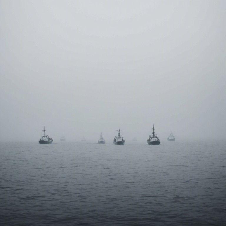 This track captures the eerie and solemn ambiance of russian naval history, enhanced by deep, reverberating tones that mimic the isolation and mystery of the arctic seas. The chilling backdrop sets the stage for a ghostly narrative of lost fleets whispering through the wind