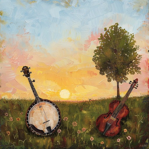 Picture a sunrise over rolling hills, as banjo and fiddle dance together in an uplifting and dynamic bluegrass instrumental. The fast paced rhythms and cheerful melodies evoke the excitement and promise of a new day in the countryside.