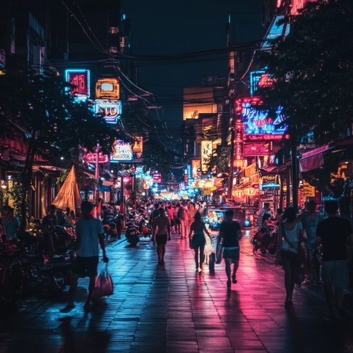 Dive into the heart of the city's shimmering neon lights and pulsating beats. This track offers a sonic journey through the nightlife, with its funky bass lines and vibrant brass sections, encapsulating the never ending energy of urban environments.