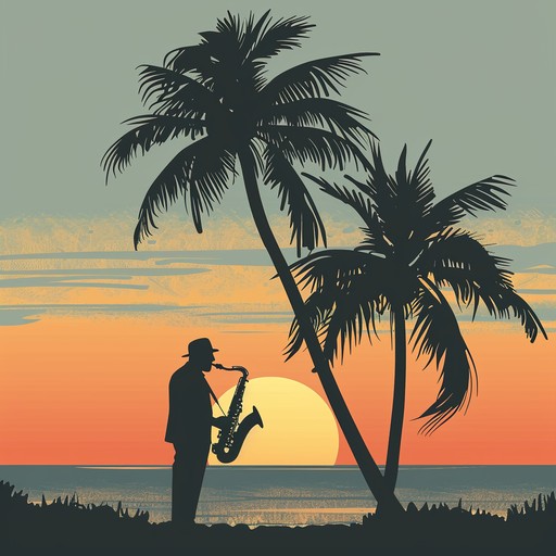 Envision a quiet evening on a coastal shore, where the tranquil sounds of the ocean meet the mellow melodies of jazz. The saxophone's gentle tunes blend perfectly with the smooth bass and soft percussion, producing a relaxing and idyllic fusion that transports you to a serene beachside retreat.