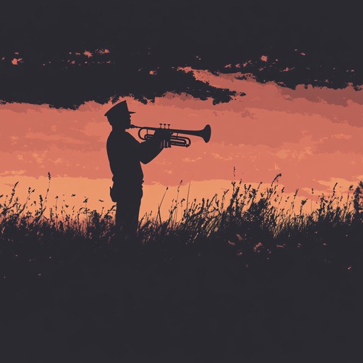 A reflective and noble composition dedicated to the bravery and sacrifice of military heroes. The spotlight is on a heartfelt trumpet solo, subtly supported by gentle strings and a distant cadence of the snare drum. The piece captures deep respect, solemn remembrance, and the pride of service.