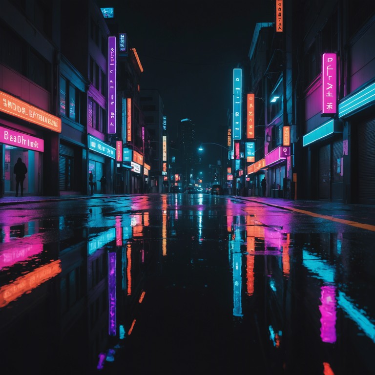 This track would capture a sense of urban mystery under neon lights, combining the haunting sweetness of a piano with a backdrop of a bustling city at night. Perfect for evoking feelings of solitude amidst a crowd, the melody weaves through the energetic pulse of a bassline, creating a juxtaposition of isolation and city life.