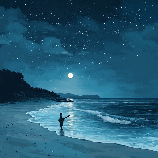 In this track, a solitary ukulele captures the essence of a serene night by the ocean, where each strum resonates with the quiet whispers of the waves under a blanket of stars. The music creates an atmosphere of contemplation and inner peace, merging the gentle sounds of the ukulele with nature's nocturnal song.