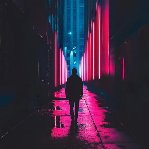 An instrumental synthwave composition that combines haunting melodies with dark electronic tones, creating an unsettling atmosphere reminiscent of dystopian neon lit cityscapes