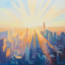 an energetic piece capturing the city's morning rhythm and light