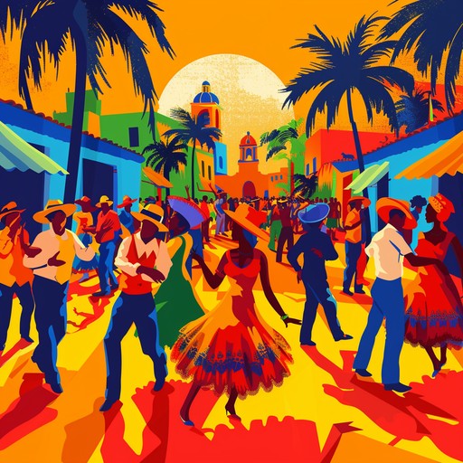 An energetic latin dance track characterized by its lively percussion, vibrant brass sections, and infectious grooves. Perfect for uplifting party atmospheres, capturing the essence of a joyful fiesta, and getting people on their feet with a smile.