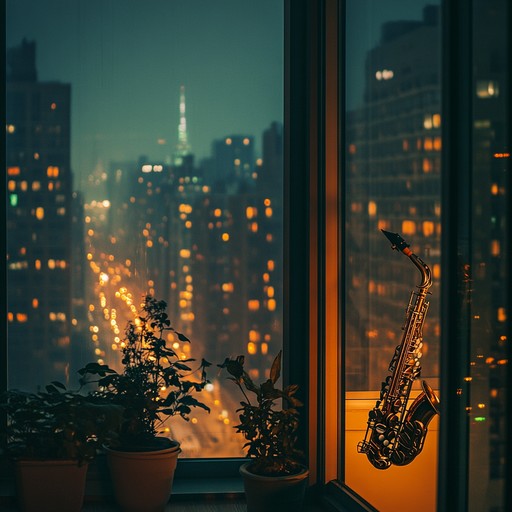 As twilight deepens over the city, the soulful sound of a saxophone fills the air from an open window above a bustling street. This track encapsulates the essence of a peaceful evening transitioning into night with a touch of urban sophistication.