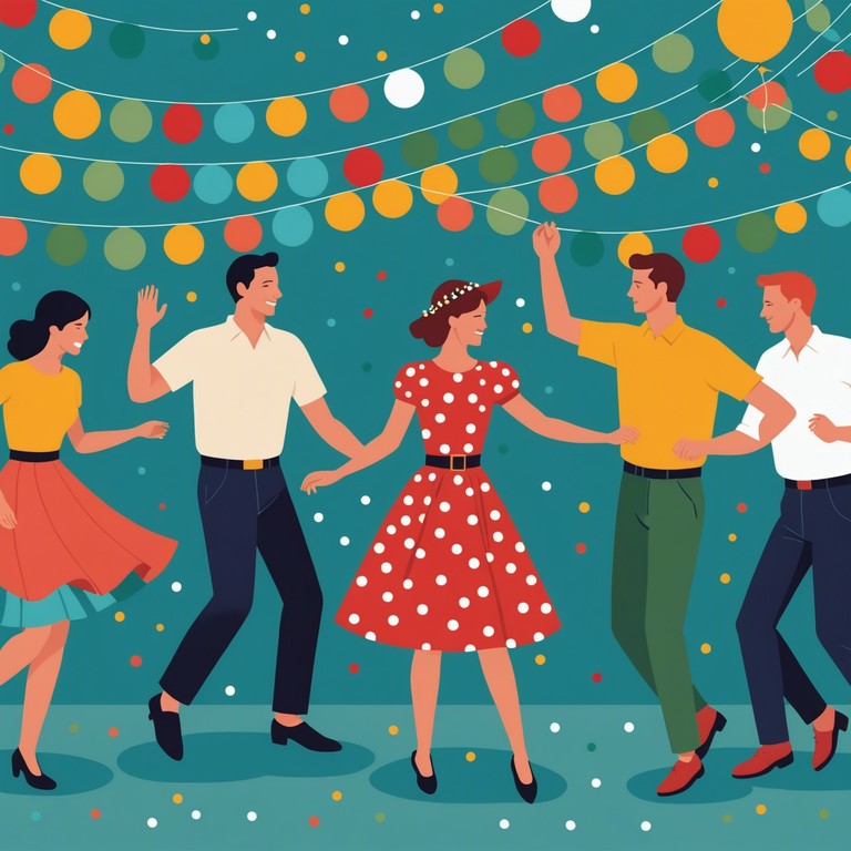 Imagine a bustling dance floor during a folk festival, where dancers in colorful attire swing to the lively music created by a vibrant accordion. This track encapsulates the spirit of joy and communal fun, making anyone want to join in the dance