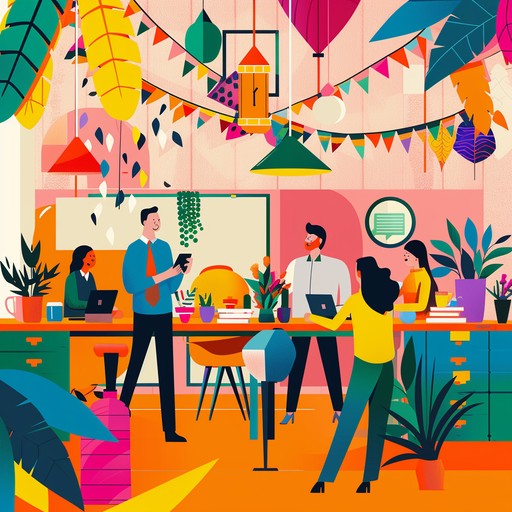 An energized muzak track designed to elevate spirits and create a fun filled ambiance during office celebrations. With catchy melodies, rhythmic patterns, and bright tunes, it excellently suits corporate parties and team building events.