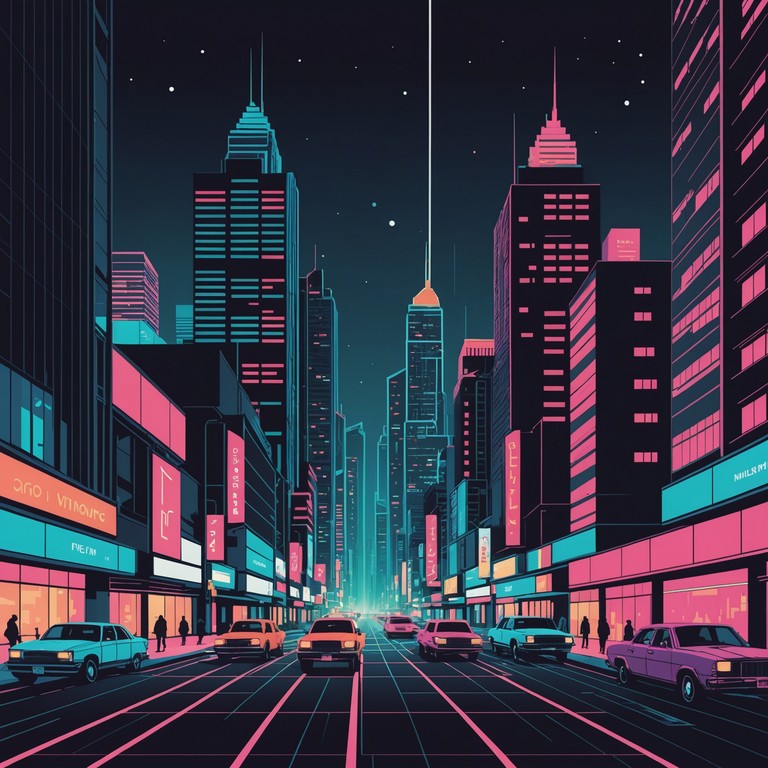 Imagine a high energy dance session among dazzling neon lights and towering skyscrapers. Every strum of the electric guitar and each beat of the drum echoes through the bustling urban night, energizing the city's atmosphere.