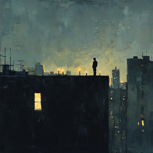 An emotional solo guitar composition that paints a vivid picture of solitude on a bustling city rooftop. Melancholic chords and intricate fingerpicking patterns weave together to create a sense of deep yearning and nostalgia. Ambient city sounds subtly blend into the background, enhancing the immersive feeling of being lost in thought under the stars, detached yet yearning for connection.