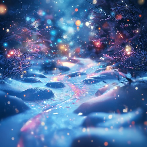 This instrumental aesthetic centers around a celebratory, dreamy winter landscape, with soft synths and delicate bell tones enhancing the festive mood. The vibe captures the magic of a snowy holiday night, making it feel both tranquil and enchantingly beautiful.