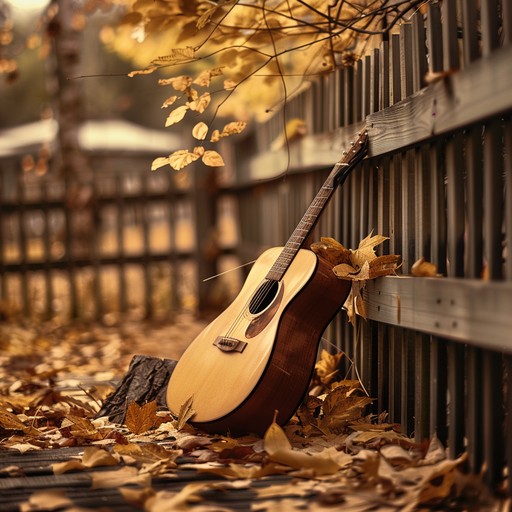 Gentle melodies played by an acoustic guitar, conjuring images of golden leaves falling, evoking a deep sense of nostalgia and the intimacy of heartfelt memories, creating a warm and tender atmosphere