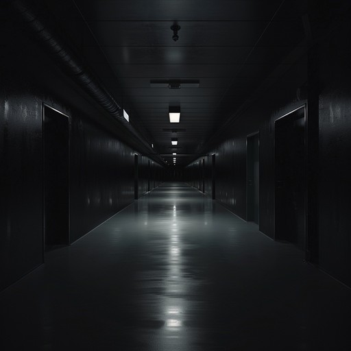 This minimal composition uses subtle textures and sparse instrumentation to create a sense of creeping dread. A soft but persistent whispering undercurrent is paired with intermittent, dissonant piano notes that fade in and out, evoking a chilling atmosphere. The silence between the sounds is as unsettling as the sounds themselves, creating a feeling of anticipation and suspense.