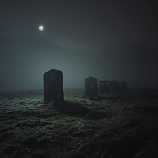 Experience the haunting whispers of a fog laden graveyard. Electric guitars wail while dark synths build an eerie tension. This instrumental track evokes shadowy figures and ghostly presences, wrapping listeners in a chilling and mysterious embrace.