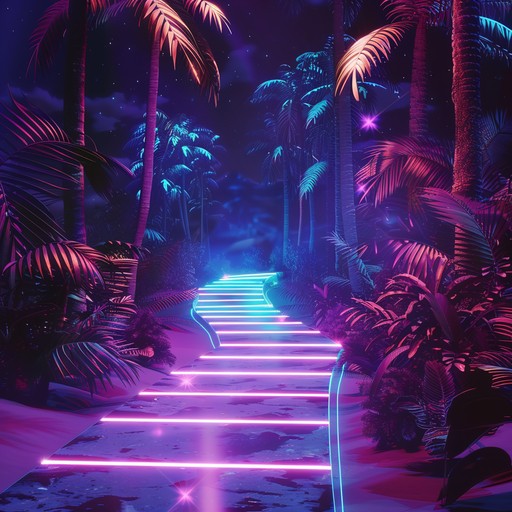 A dynamic blend of energetic kpop rhythms meshed with tropical melodies, evoking a neon lit nightscape filled with vibrant, electric vibes. Includes exotic percussion and shimmering synths, ideal for a new age dance anthem.