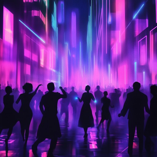 An instrumental dance track featuring pulsating electronic beats and bold synthesizer melodies that energize the dancefloor, evoking the vibrant atmosphere of city nights under neon lights.