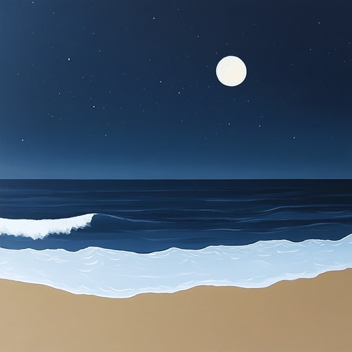 A soft bossa nova tune capturing the essence of a moonlit beach night, where waves gently caress the shore and the heart yearns romantically. The melody soothes and calls out for a distant lover with every tender note. Feel the breeze, the melancholy of longing, and the warmth of a tropical evening.