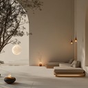 relaxing lounge under a serene moonlit night