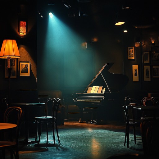 A haunting piano tune drenched in sensuality and longing, reminiscent of a smoky, late night jazz club where the flicker of candlelight dances across velvet lined walls. The music sways with the pulse of a slow burning passion, evoking timeless scenes of noir elegance and whispered heartache.