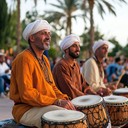 driving percussion with uplifting north african rhythms