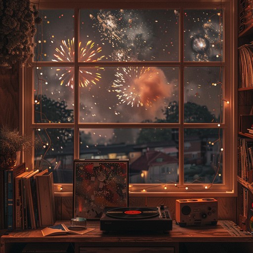 The track integrates smooth lo fi beats with festive ambient sounds, highlighting celebratory fireworks for a joyful and laid back experience that's perfect for any happy occasion.