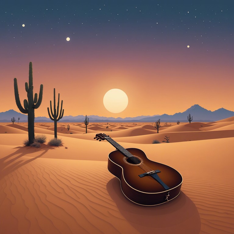 This alternative version focuses on the same core sentimental narrative, but with a heightened sense of isolation, capitalizing on the haunting quality of the oud as its notes drift across empty, moonlit dunes with a backdrop of the quiet night sky.