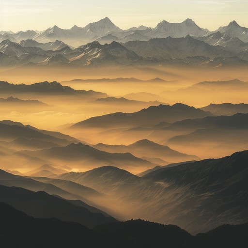 A serene composition capturing the tranquility of a himalayan sunrise, featuring traditional chants and instrumentation. The piece invokes the peaceful transition from night to day, with whispers of dawn echoing through the valleys. It radiates a sense of spirituality and connection to nature, making listeners feel as though they are witnessing the birth of a new day in the mountains.