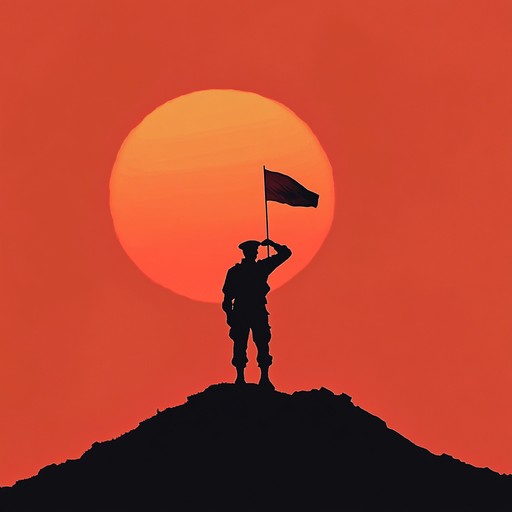 This instrumental piece features a heart wrenching solo trumpet reflecting a reflective journey through memories of past battles and the loneliness of a hero. The mournful yet proud melody captures the bittersweet essence of duty and sacrifice, resonating with profound patriotism and introspection. Swells of orchestral strings subtly underscore the trumpet, adding layers of emotional depth that evoke nostalgia and reverence.