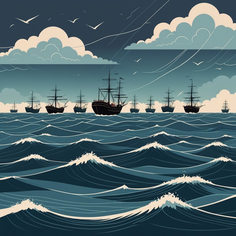 This piece captures the spirit and valour of the russian navy with a robust, invigorating melody that mirrors the undulating waves and the steadfast hearts of its sailors. The track is a homage to the indomitable nature of naval life, characterized by discipline, bravery, and the endless dance with the sea. Powerful brass instruments lead the melody, recapitulating the fortitude and vast expanse of the ocean.