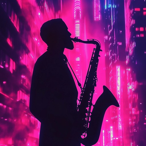 An innovative instrumental track combining the soulful melodies of saxophone with the driving beats of house music, layered with modern synth textures to create a vibrant sonic landscape reminiscent of neon lit city nights.