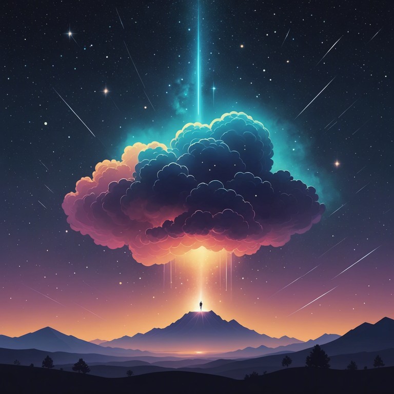 An instrumental journey through the cosmos, with soft electronic textures and ethereal synthesizers crafting a peaceful and reflective auditory environment. Ideal for meditation or background ambiance.