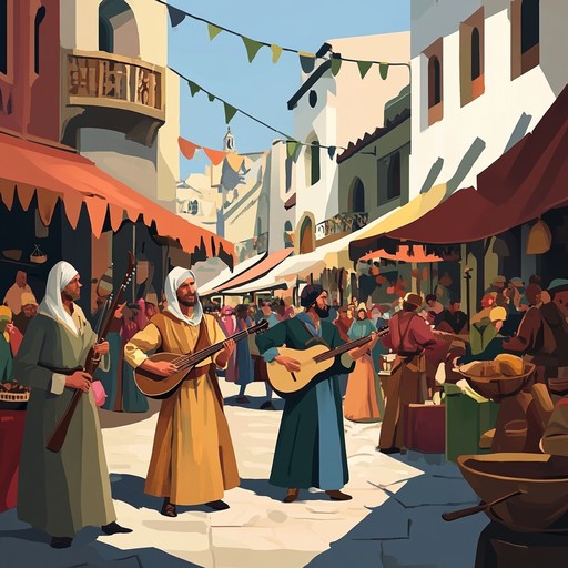 This instrumental composition brings the festive spirit of medieval troubadours to life. Lively lute strumming and rhythmic percussion evoke images of joyous gatherings and cheerful storytelling sessions, providing an uplifting and spirited musical journey into the past.